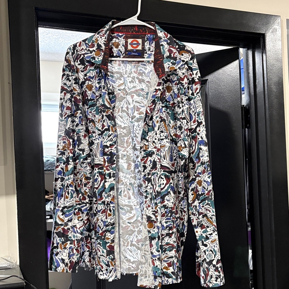 Colorful Patterned Button-Up Shirt